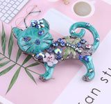 Rhinestone Flower 2-Way Kitten Necklace (2 Colors Available)
