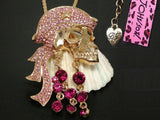 Rhinestone Pirate Scull 2-way Necklace