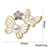 Double Pearl Butterfly Necklace