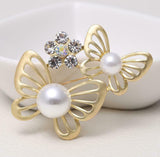 Double Pearl Butterfly Necklace