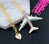 2-way Rhinestone Airplane Necklace