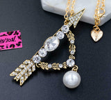 2-Way Crystal Bow N Arrow Necklace