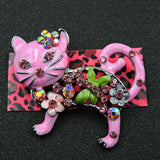 Rhinestone Flower 2-Way Kitten Necklace (2 Colors Available)