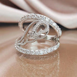 White Topaz Feather Wing Ring