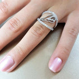 White Topaz Feather Wing Ring