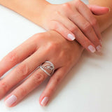White Topaz Feather Wing Ring