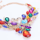 Colorful Crystal Double Swan Elegant Jewelry Set