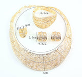 18K Gold Plated Crystal African Dubai 4 PC Wedding Jewelry Set