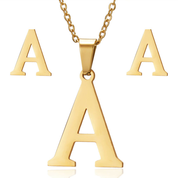 Gold Stainless Steel Initial 