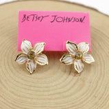 Crystal Rhinestone Poinsettia Flower 2PC Set (White)