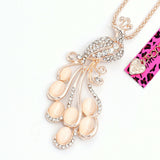 Large Opal pearl Peacock necklace pic2