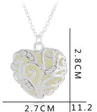 Luminous Silver 3-D Heart Glow Necklaces (3 Colors Available)