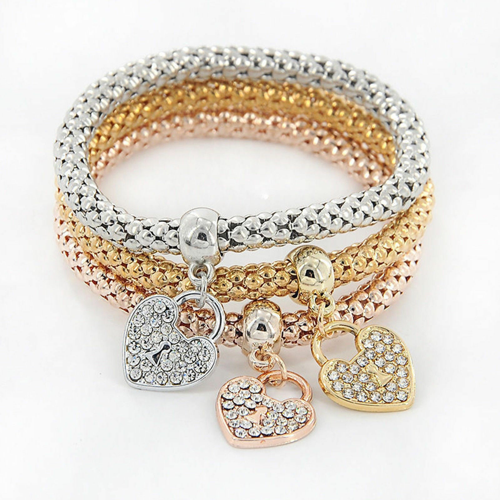 Elastic Heart Lock Bracelets (3 Colors Available) – Ariel Bella's Tangible  Treasures