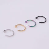 Stainless Hoop Nose Rings (4 Colors +3 Sizes Available)