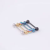 Stainless Steel Barbell Tongue Rings (4 Colors + 2 Sizes Available)