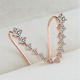 Rhinestone Crystal Ear Curved  Earrings (2 Colors Available)
