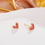 Little Ears-Pink Heart Stud Earrings