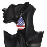 American Flag Double Layer Teardrop Earrings