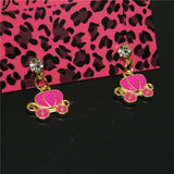 Pink Pumpkin Carriage Earrings