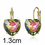 Crystal Heart-Shaped Stud Earrings (Various Colors)