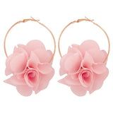 Three-dimensional Flower Earrings (PINK)