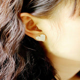 Crystal Heart Rhinestone Stud Earrings