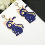 Sailor Moon Adult Black "Luna" Cat Earrings