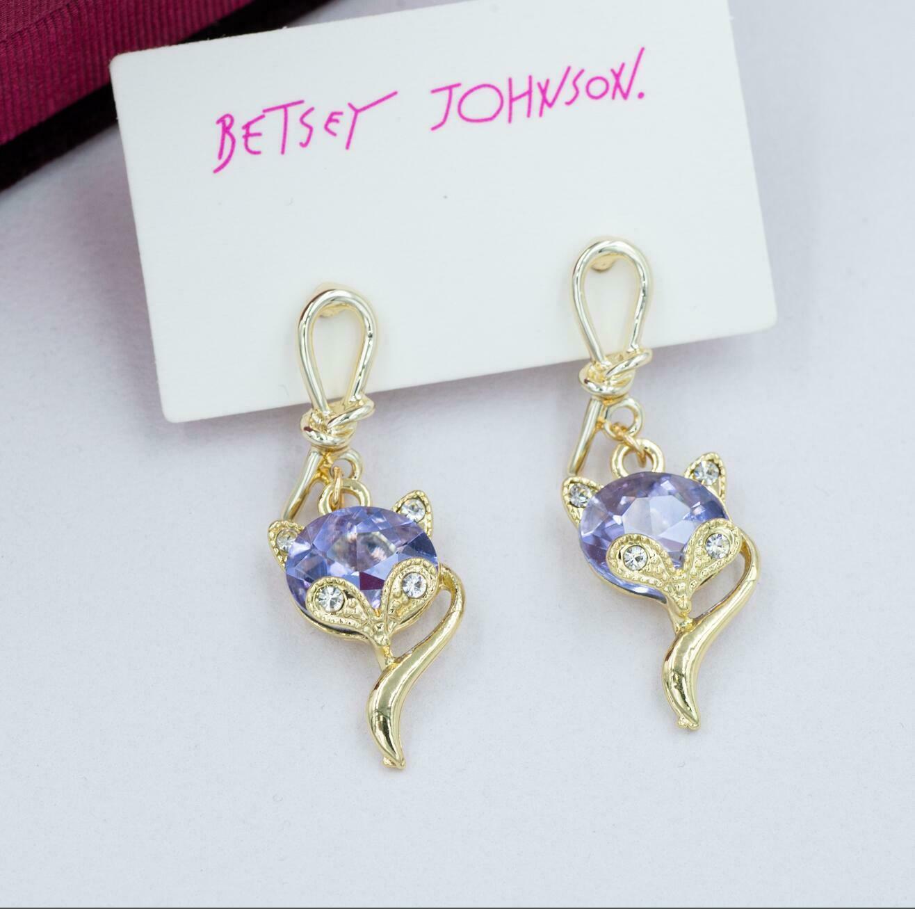 Betsey Johnson Princess Fox Earrings | Fox earrings, Betsey, Betsey johnson