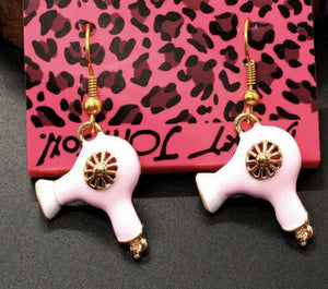 Retro Hairdryer Earrings (Pink)
