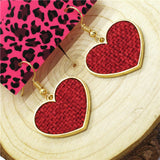 Large Single Red Heart Dangle Earrings