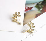Golden Leaves Pearl Earrings