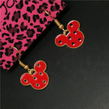 Red Polka Dot Mickey Mouse Ear Earrings
