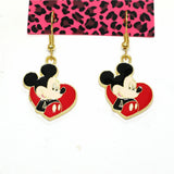 Mickey Mouse Red Heart Earrings
