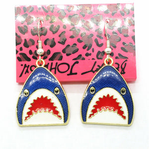 Cartoon JAWS Shark Earrings