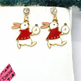 "Alice in Wonderland" White Rabbit Rhinestone Stud Earrings