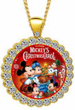 "Mickey's Christmas Carol" Rhinestone Cabochon Necklace