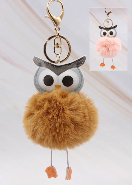 Owl Pom-Pom Puff Keychain (2 Colors Available)