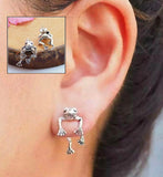 Silver Frog "Jacket" Earrings