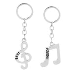 Best Friends Musical Notes Keychain Duo