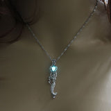 Luminous Glow Mermaid Holding Pearl Necklace