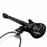 Black Music Note Guitar Necklace