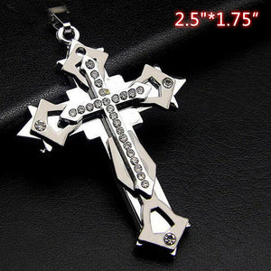 Silver Gothic Style Cross Necklace