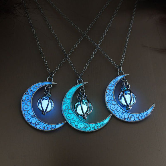 Luminous Glow Moon Dangle Necklace (2 Colors Available)