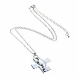 Double-sided Religious "Footprints" Cross Necklace