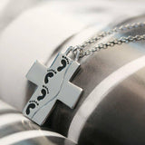 Double-sided Religious "Footprints" Cross Necklace