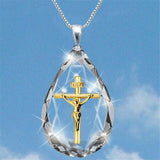 Religious Crucifix Crystal Necklace (3 Styles Available)