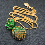 Rhinestone Pineapple Necklace