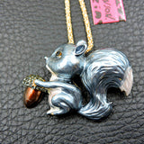 Squirrel with Acorn Pendant Necklace