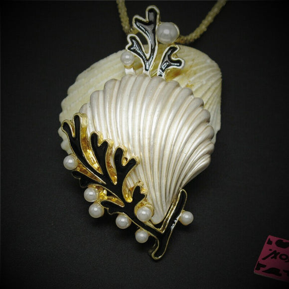 White Pearl Seashell Necklace