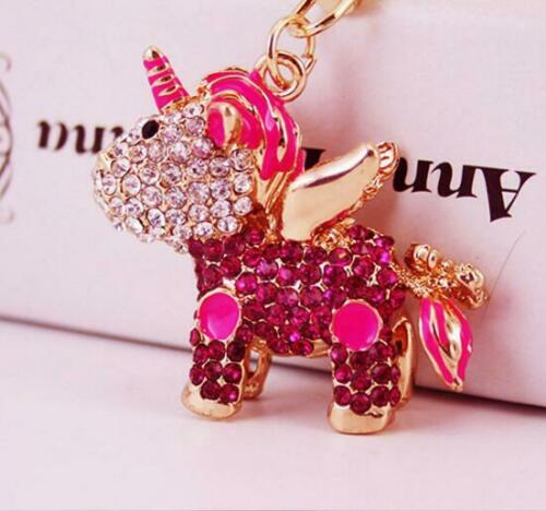Pink Rhinestone Baby Unicorn Necklace